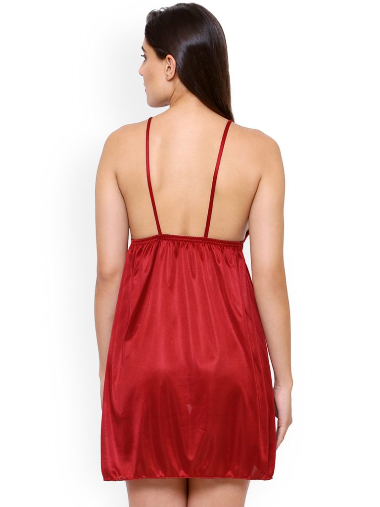 silk nighty dress | short nighty dress for girl | maroon nighty for bridal