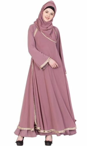 pink abaya with pearls | abaya designs with lace | modern abaya