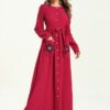 Red Turkish Maxi Dress | Long Frock Abaya | Turkish Long Dress