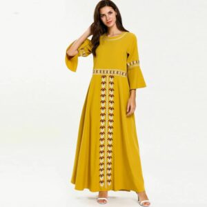 Mustard Yellow Gown Style Abaya | Simple Abaya Designs | Abaya For Girls