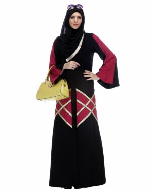 stylish simple abaya designs | magenta abaya | ladies abaya in Pakistan