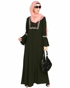 Olive Abaya | embroidered abaya designs | abaya for summer