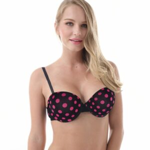 black polka dotted bra | double padded push up bra | push up bra online pakistan