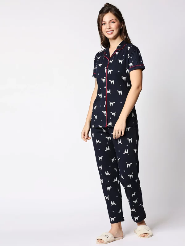 Pack Of 3 Printed Pure Cotton Women Night Suit