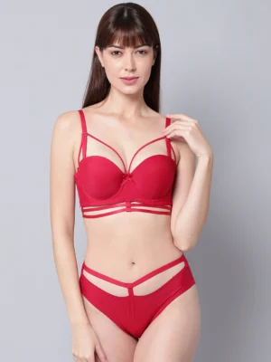 Red fancy bra set | Padded Bra Set | push up bra