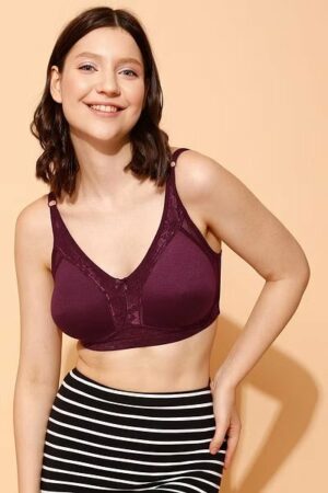 Spacer Cup Full Figure Cotton Bra | ifg cotton bra | full figure bra | maroon bra set