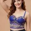 Royal Blue Padded Full Cup Bra Set | royal blue padded bra | full size bra | bridal lingerie