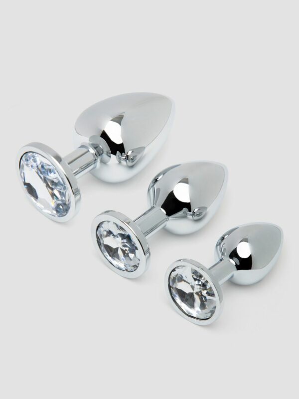 Jeweled Metal Butt Plug Set 3 Piece