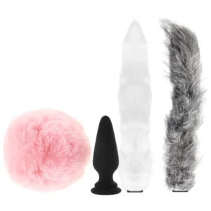 Tailz Snap On Anal Plug and 3 Interchangeable Tails Set